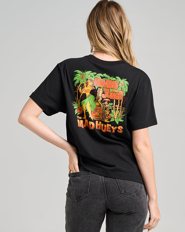 RUMBLE JUNGLE | WOMENS SS TEE - BLACK