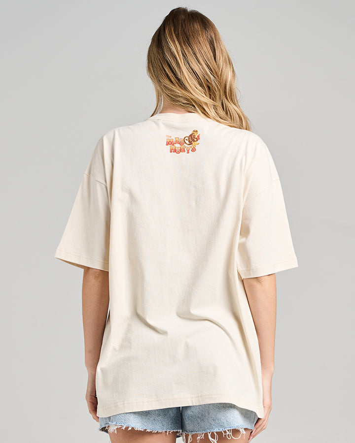 RUMBLE JUNGLE | WOMENS OVERSIZED SS TEE - STONE