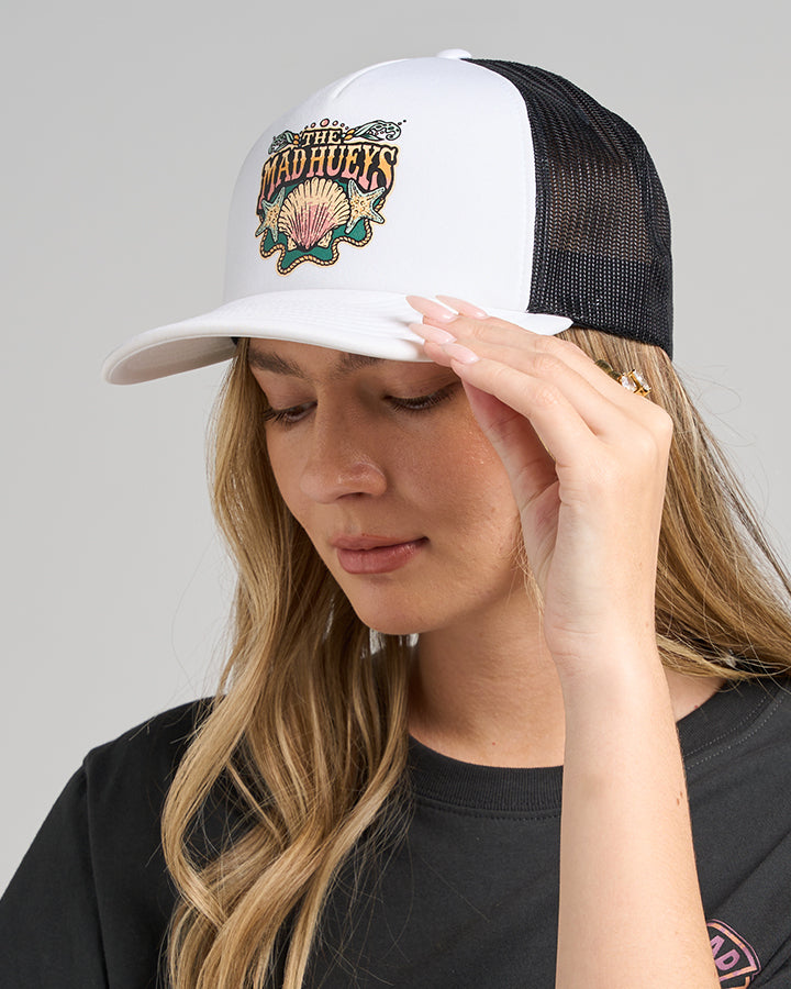 SIDE SADDLE | WOMENS FOAM TRUCKER - WHITE