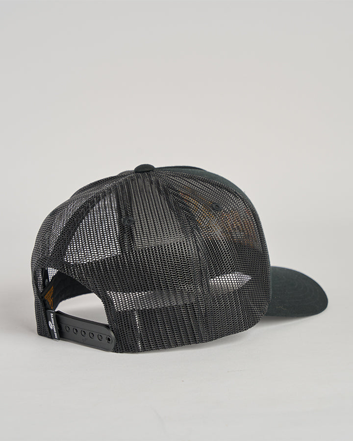RUMBLE JUNGLE | WOMENS TWILL TRUCKER - BLACK
