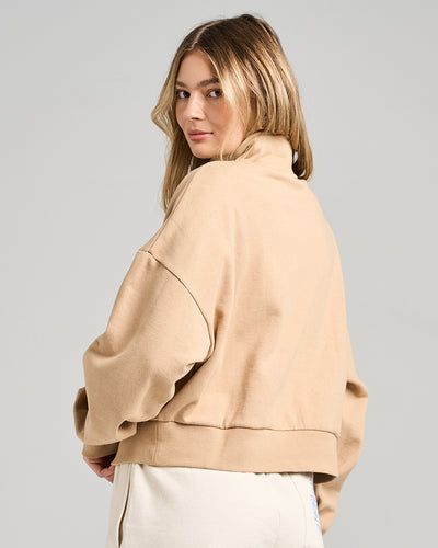 ICY HUEYS | WOMENS QUARTER ZIP - LATTE