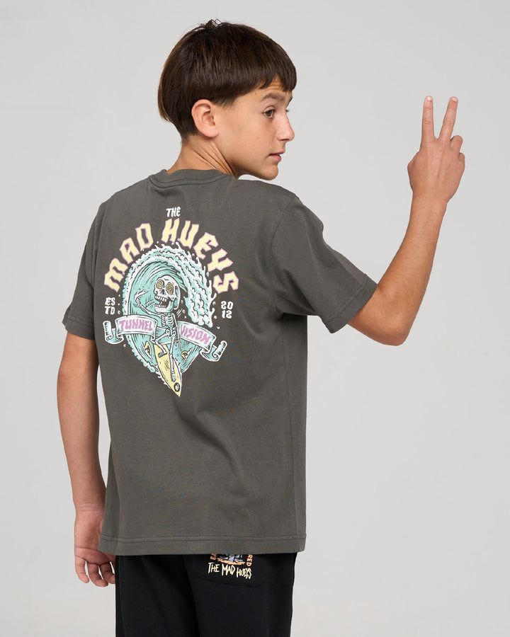 TUNNEL VISION | YOUTH SS TEE - CHARCOAL