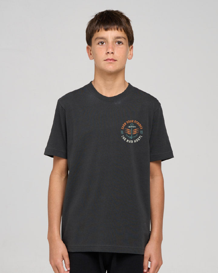EARN YOUR STRIPES | YOUTH SS TEE - VINTAGE BLACK