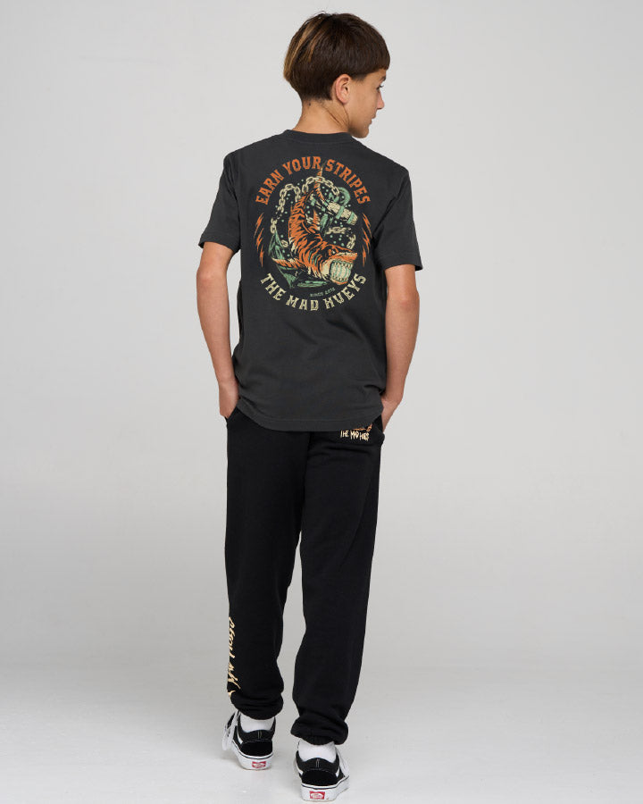 EARN YOUR STRIPES | YOUTH SS TEE - VINTAGE BLACK