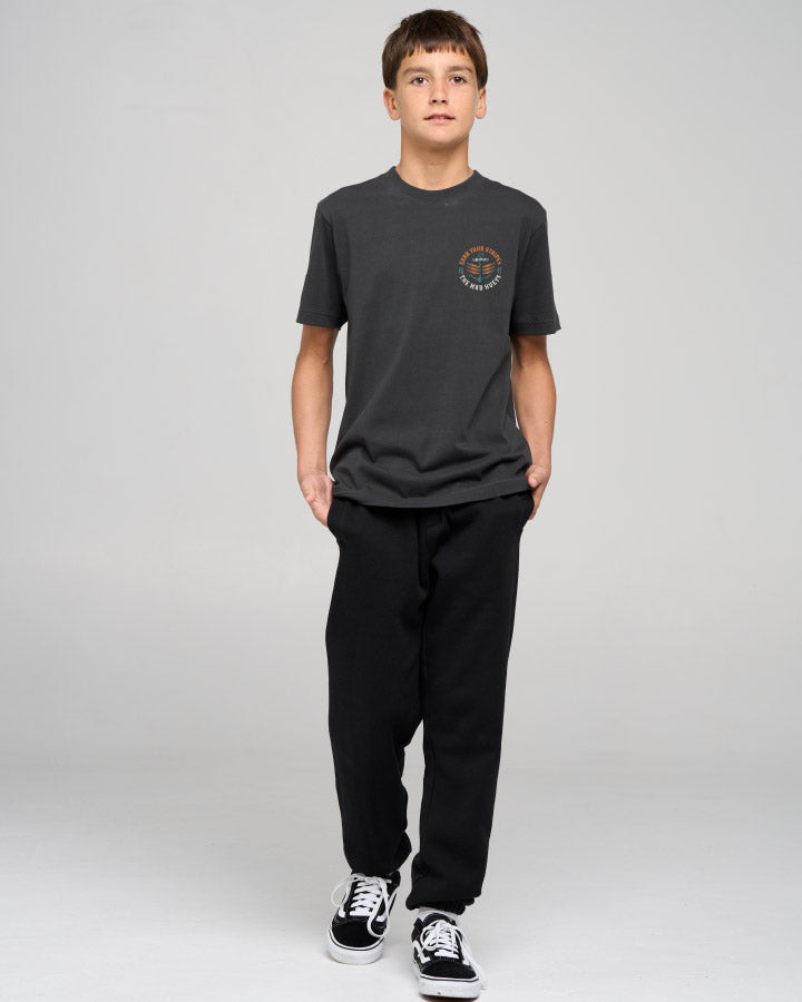 EARN YOUR STRIPES | YOUTH SS TEE - VINTAGE BLACK