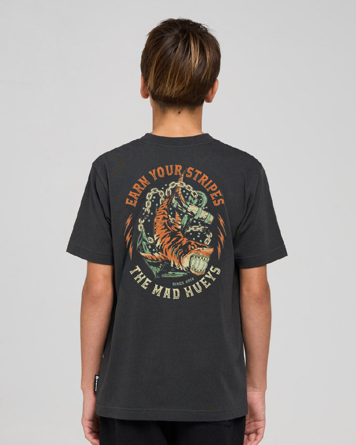 EARN YOUR STRIPES | YOUTH SS TEE - VINTAGE BLACK