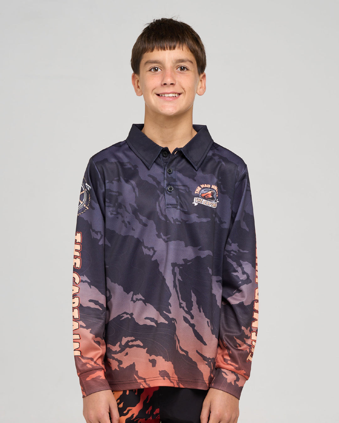 CAPTAIN TWO FACED | YOUTH UPF 50+ FISHING JERSEY - BLACK