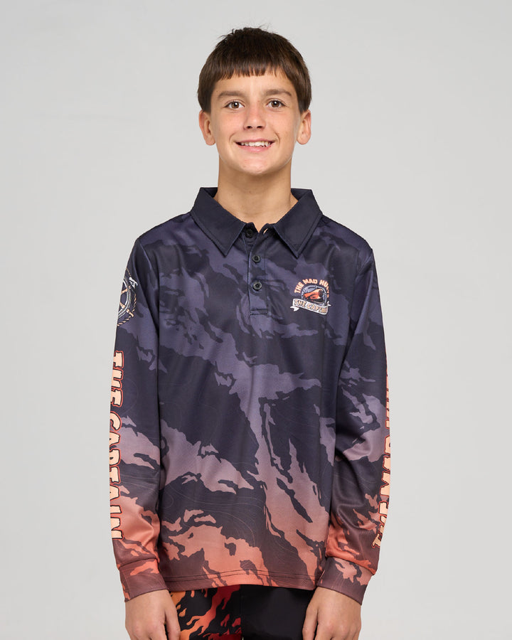 CAPTAIN TWO FACED | YOUTH UPF 50+ FISHING JERSEY - BLACK