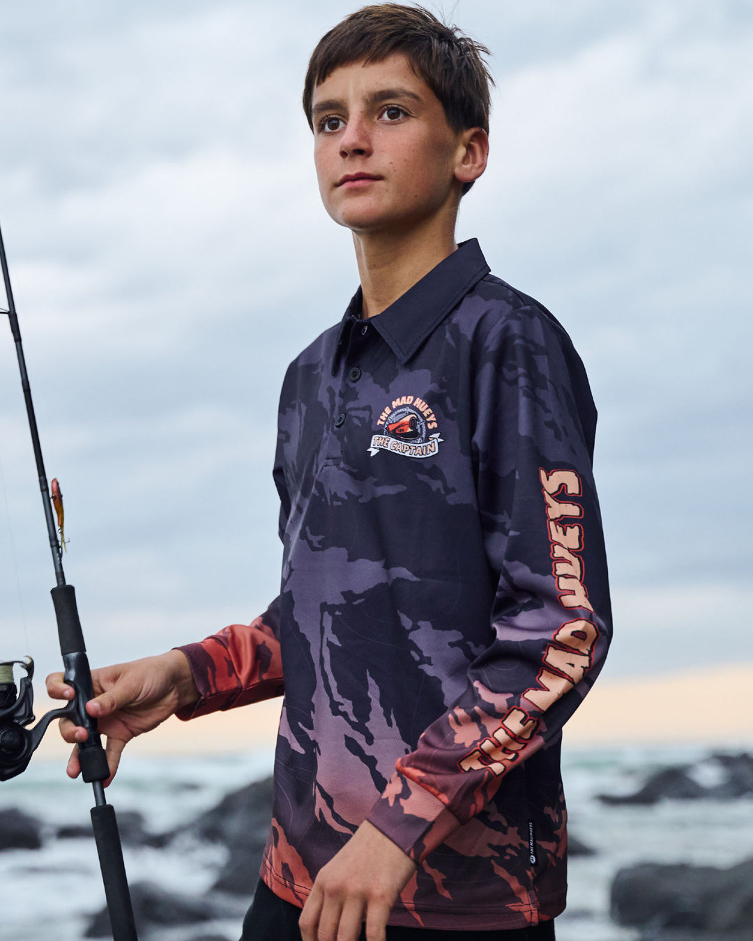 CAPTAIN TWO FACED | YOUTH UPF 50+ FISHING JERSEY - BLACK