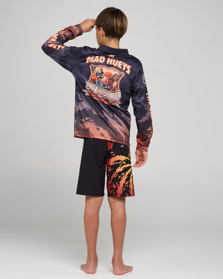CAPTAIN TWO FACED | YOUTH UPF 50+ FISHING JERSEY - BLACK