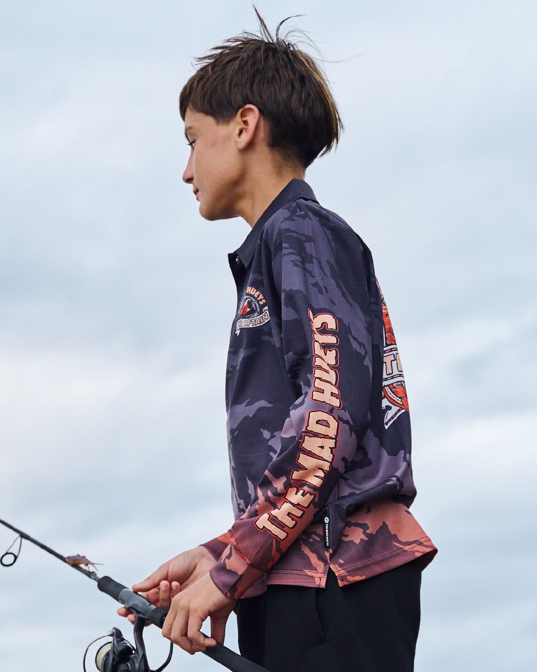 CAPTAIN TWO FACED | YOUTH UPF 50+ FISHING JERSEY - BLACK