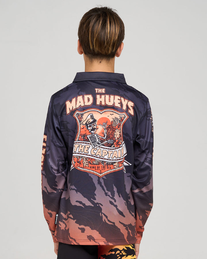 CAPTAIN TWO FACED | YOUTH UPF 50+ FISHING JERSEY - BLACK