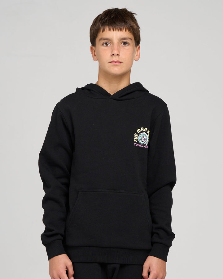 TUNNEL VISION | YOUTH HOODED PULLOVER - BLACK