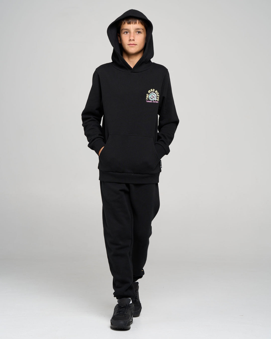 TUNNEL VISION | YOUTH HOODED PULLOVER - BLACK