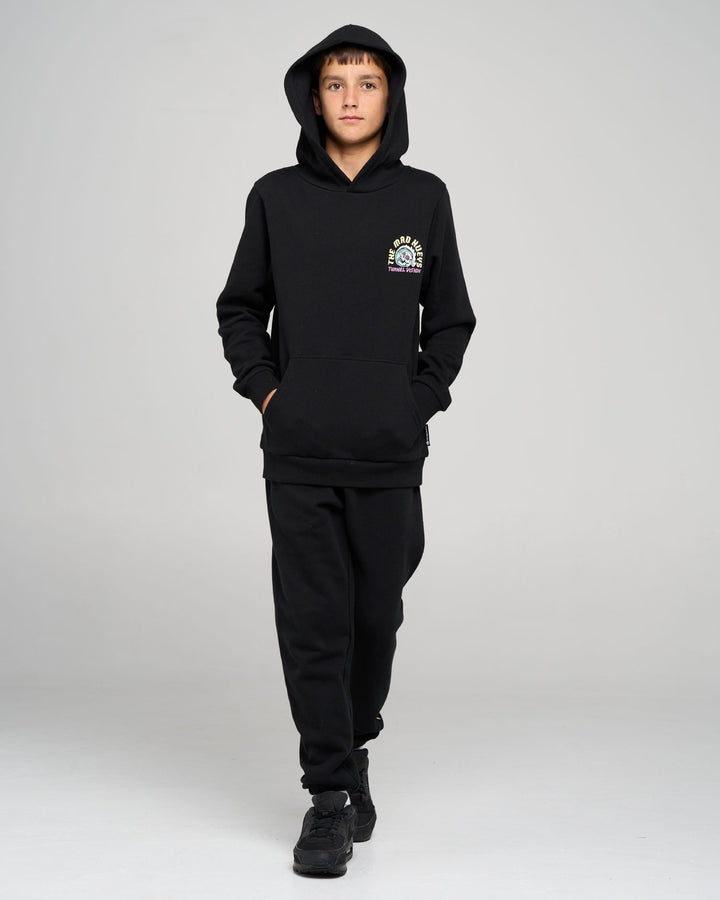 TUNNEL VISION | YOUTH HOODED PULLOVER - BLACK