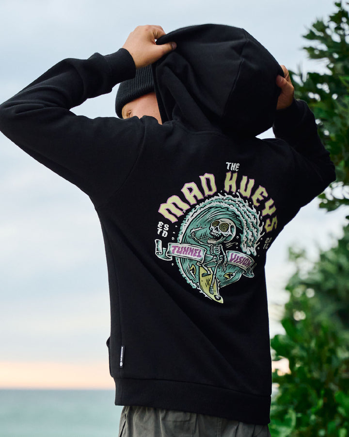 TUNNEL VISION | YOUTH HOODED PULLOVER - BLACK