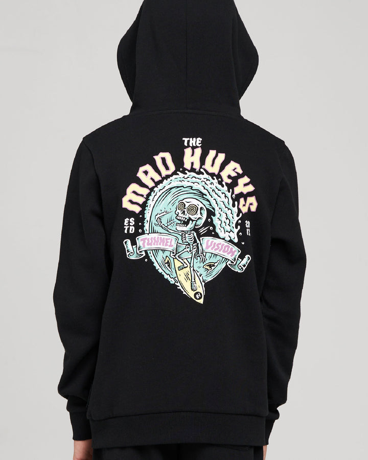 TUNNEL VISION | YOUTH HOODED PULLOVER - BLACK