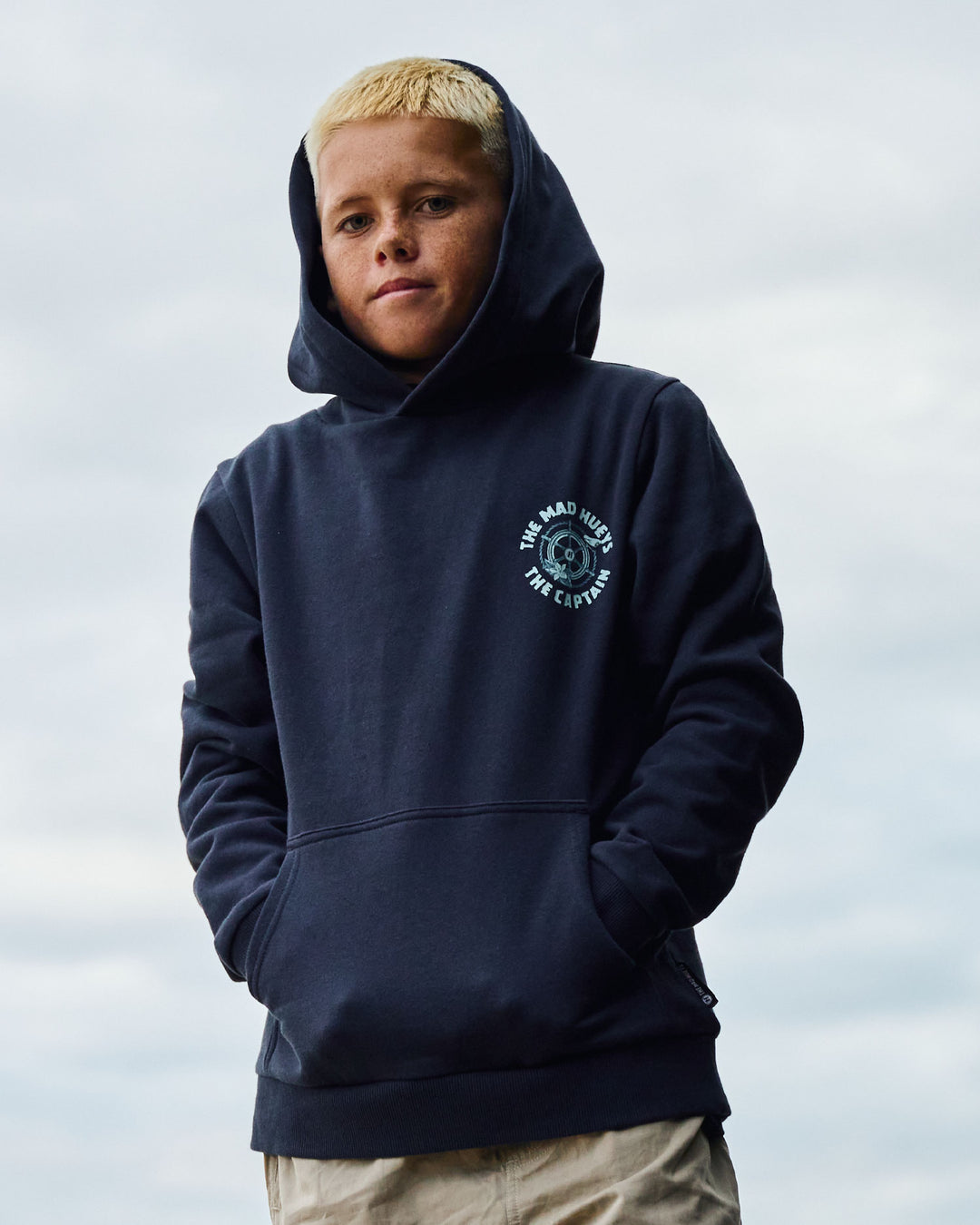 CAPTAIN TWO FACED | YOUTH HOODED PULLOVER - NAVY