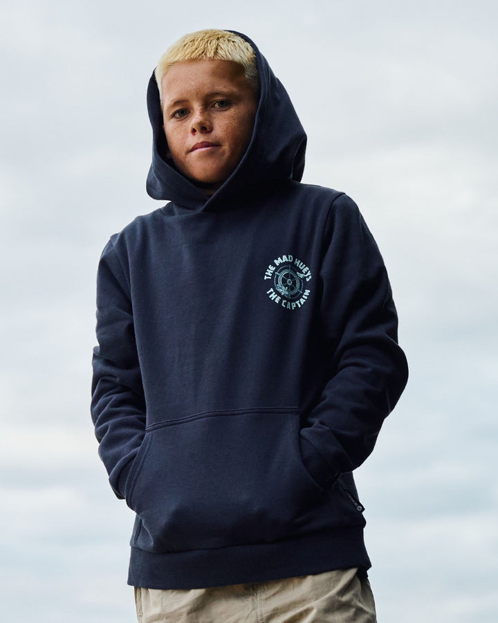 CAPTAIN TWO FACED | YOUTH HOODED PULLOVER - NAVY