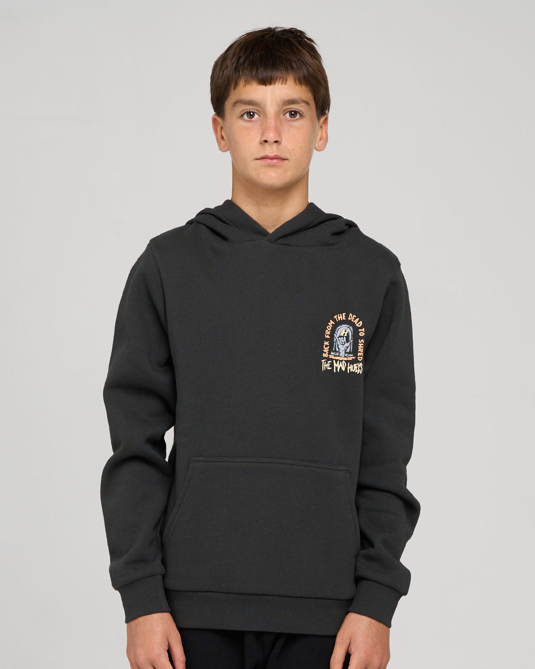 DEAD SHRED | YOUTH HOODED PULLOVER - VINTAGE BLACK