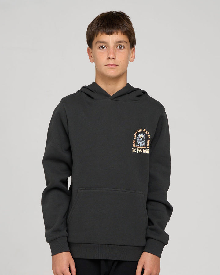 DEAD SHRED | YOUTH HOODED PULLOVER - VINTAGE BLACK