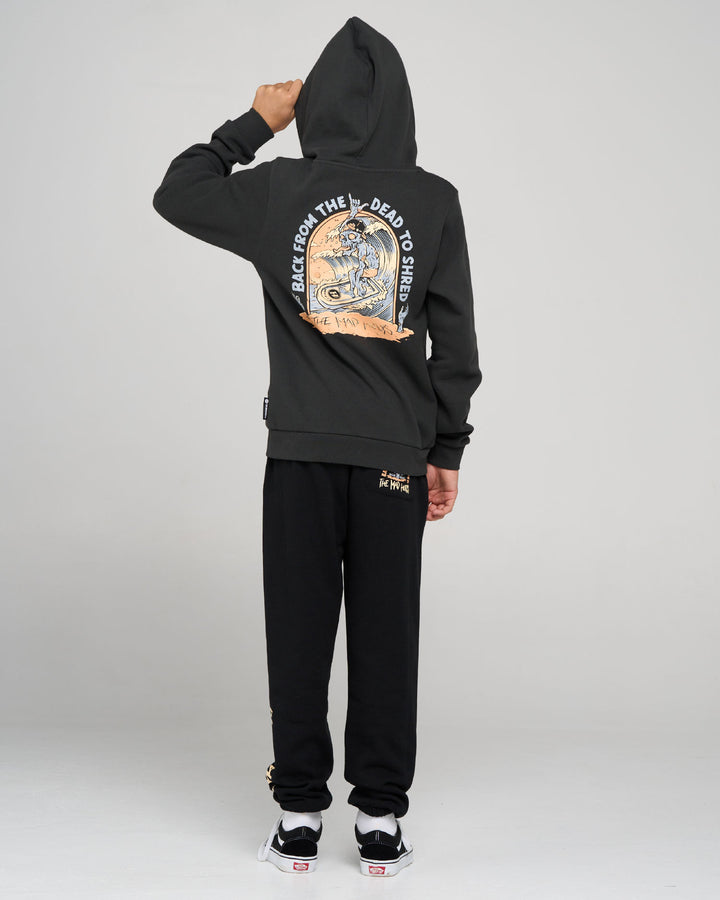 DEAD SHRED | YOUTH HOODED PULLOVER - VINTAGE BLACK