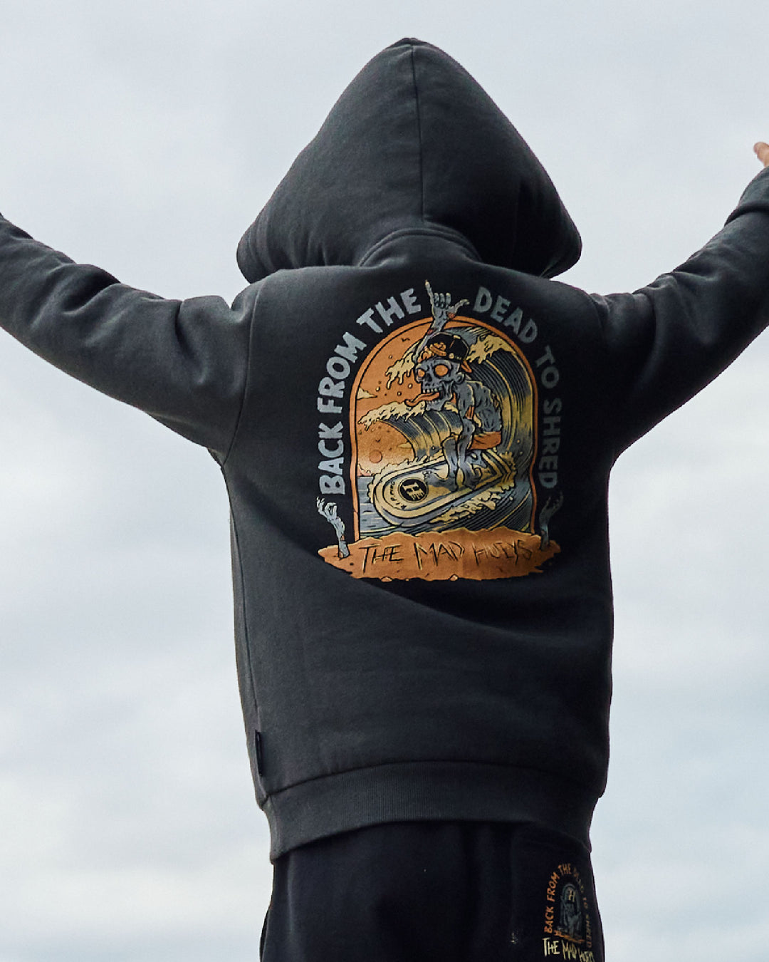 DEAD SHRED | YOUTH HOODED PULLOVER - VINTAGE BLACK