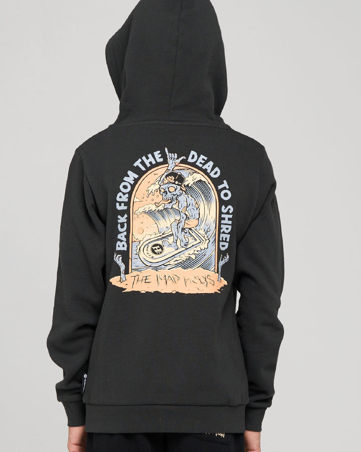 DEAD SHRED | YOUTH HOODED PULLOVER - VINTAGE BLACK
