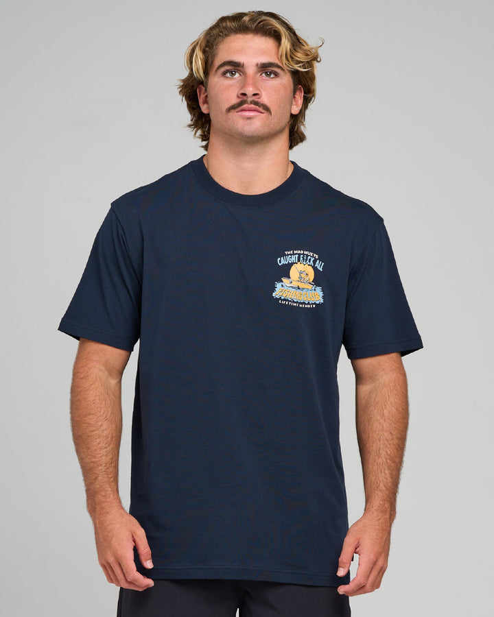 CAUGHT FK ALL JAW | SS TEE - NAVY