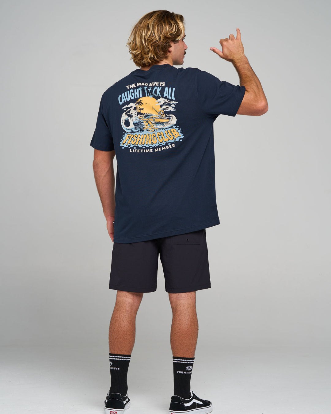 CAUGHT FK ALL JAW | SS TEE - NAVY