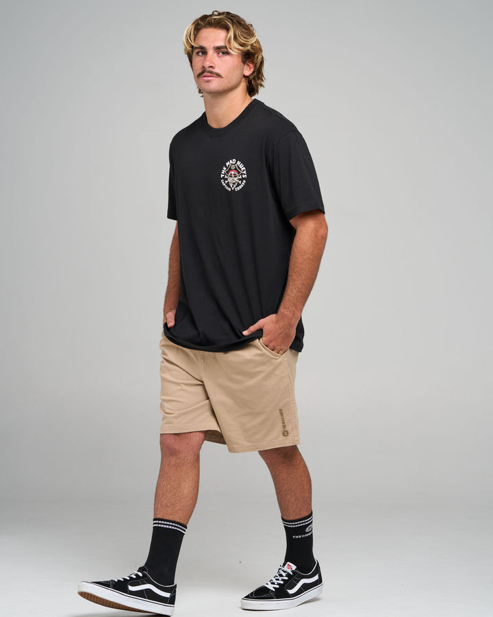 STUMBLING CAPTAIN COOKED | SS TEE - BLACK