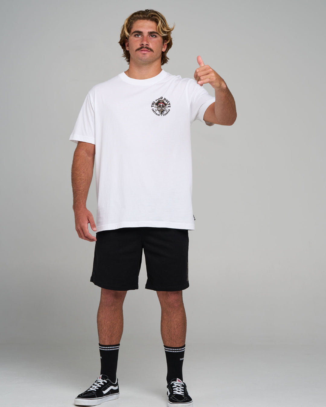 STUMBLING CAPTAIN COOKED | SS TEE - WHITE
