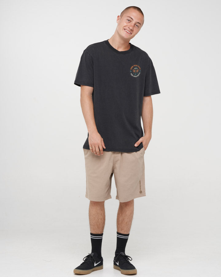 EARN STRIPES | SS TEE - WASHED BLACK