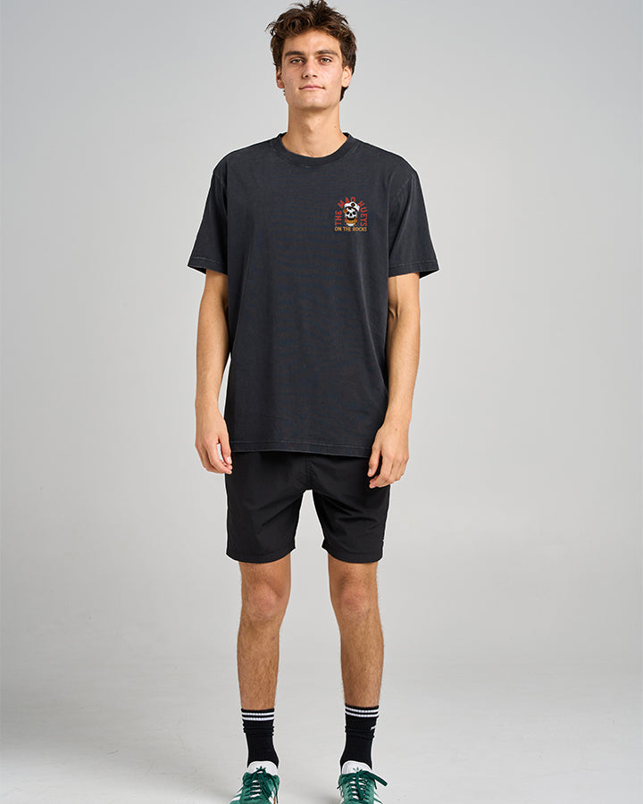 TRIPLE ON THE ROCKS | SS TEE - WASHED BLACK