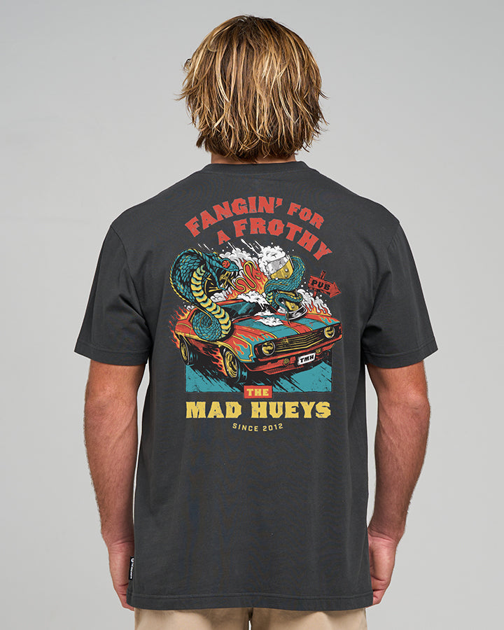 FROTHY FANGING | SS TEE - WASHED BLACK