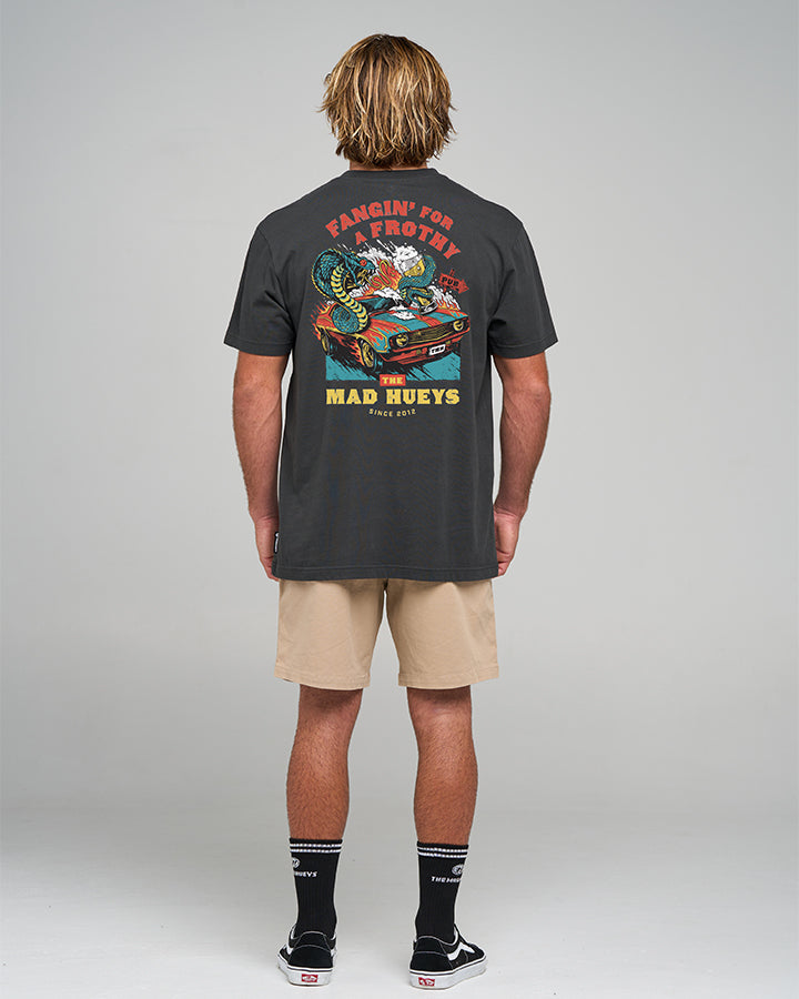 FROTHY FANGING | SS TEE - WASHED BLACK