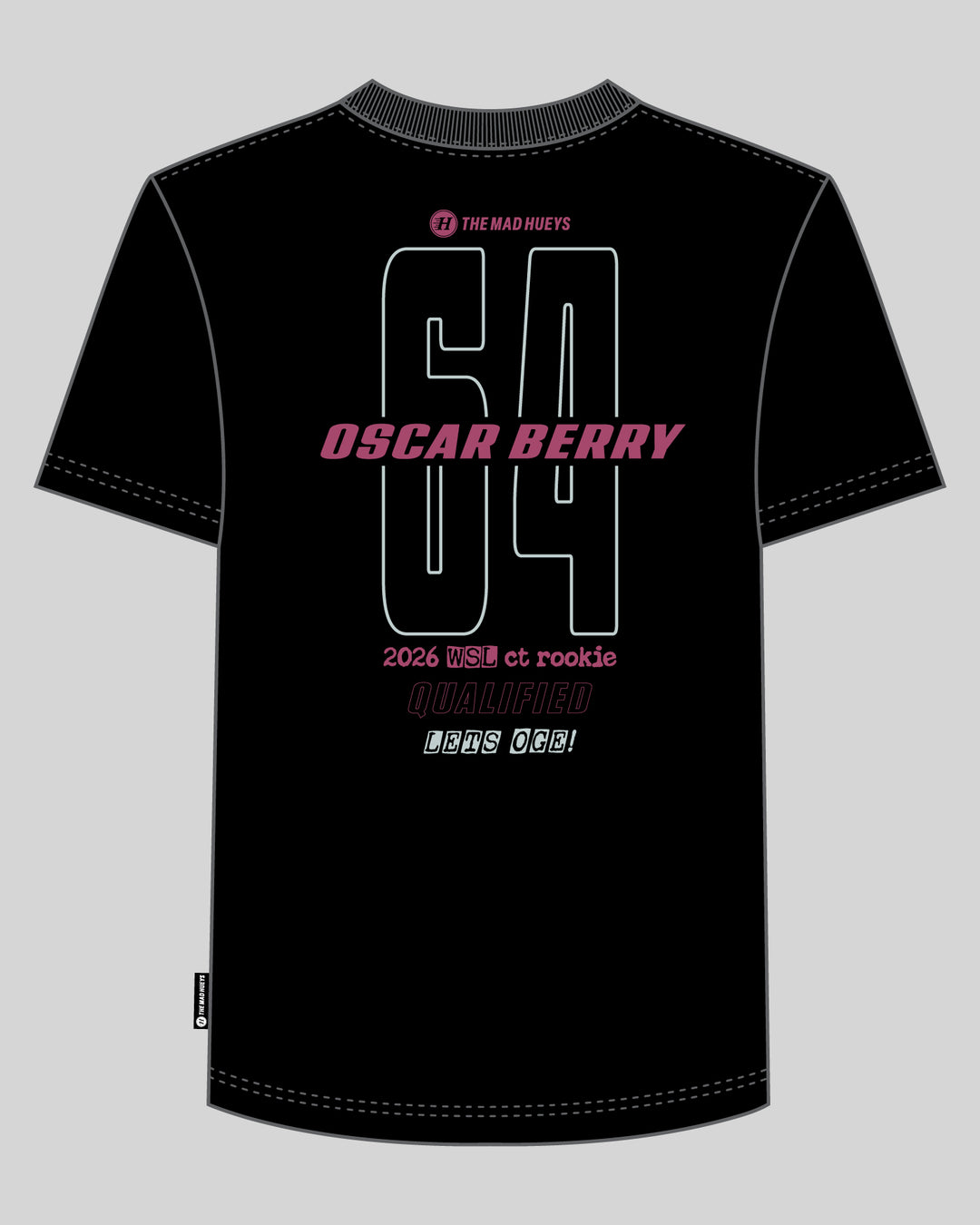 The Mad Hueys Oscar Berry Wsl 2026 Ct SS T-shirt in Black, alternate view 3