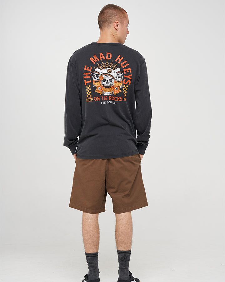 TRIPLE ON THE ROCKS | LS TEE - WASHED BLACK