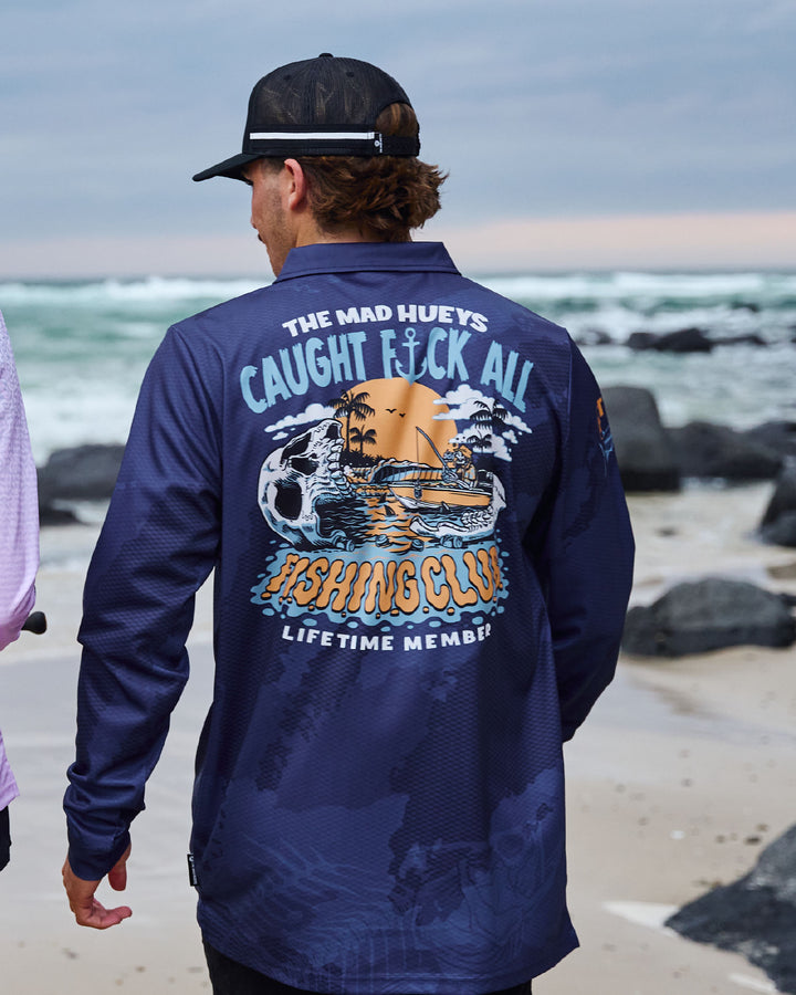 CAUGHT FK ALL JAW | UPF 50+ FISHING JERSEY - NAVY