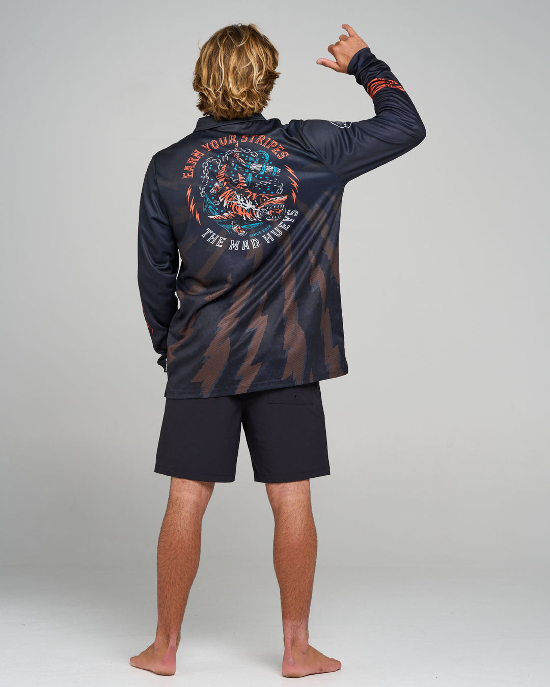EARN STRIPES | UPF 50+ FISHING JERSEY - BLACK
