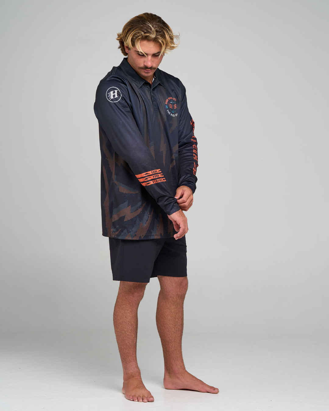 EARN STRIPES | UPF 50+ FISHING JERSEY - BLACK