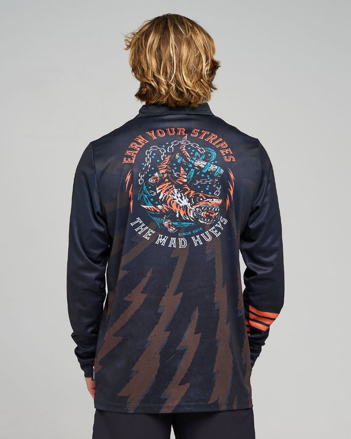 EARN STRIPES | UPF 50+ FISHING JERSEY - BLACK