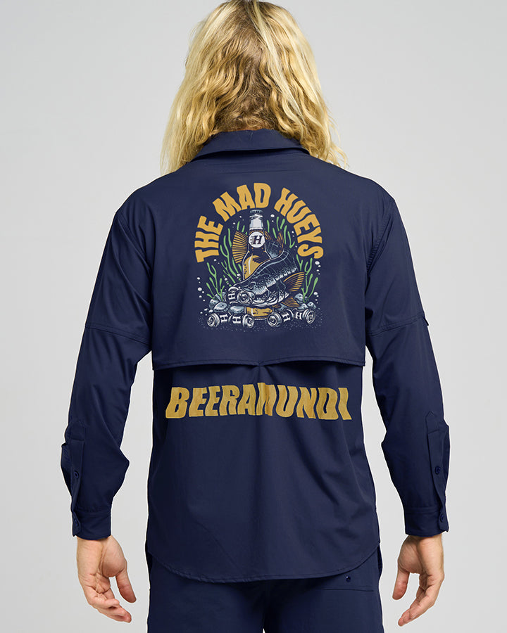 BEERAMUNDI | UPF 50+ FISHING SHIRT - NAVY