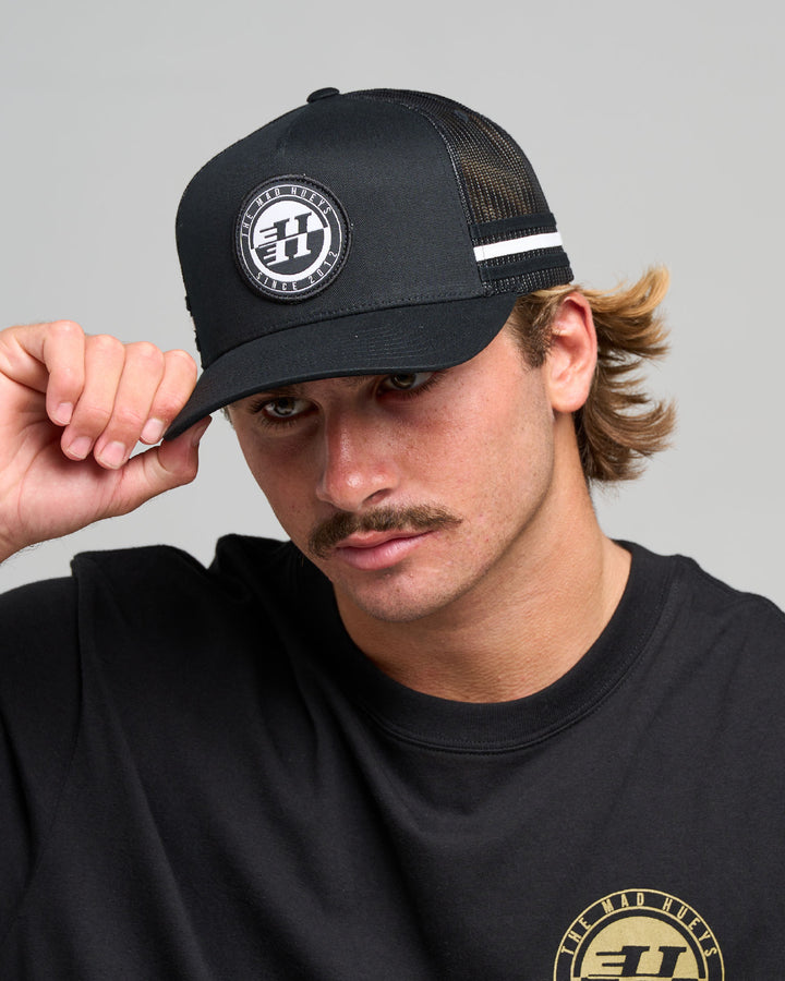 H SERIES SPLIT | TWILL TRUCKER - BLACK