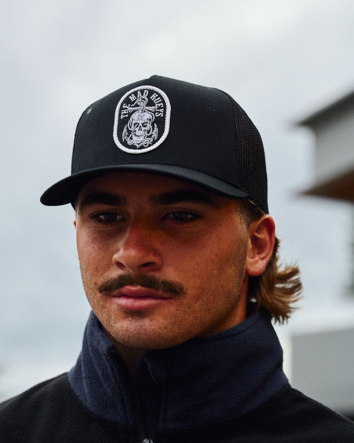 ROPE SKULL ANCHOR | TWILL TRUCKER - BLACK