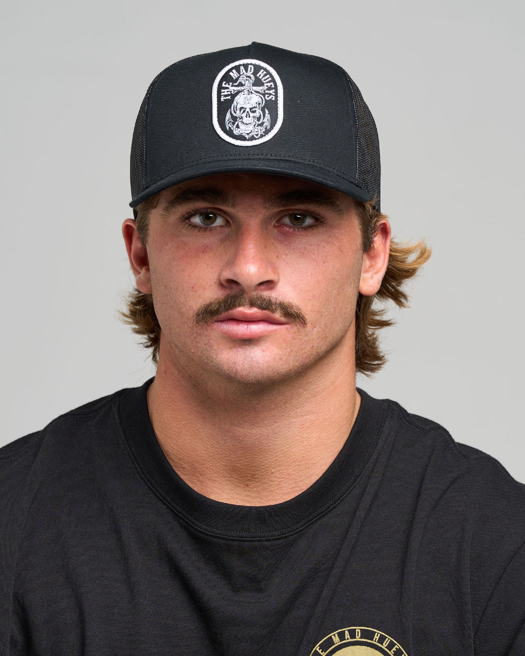 ROPE SKULL ANCHOR | TWILL TRUCKER - BLACK