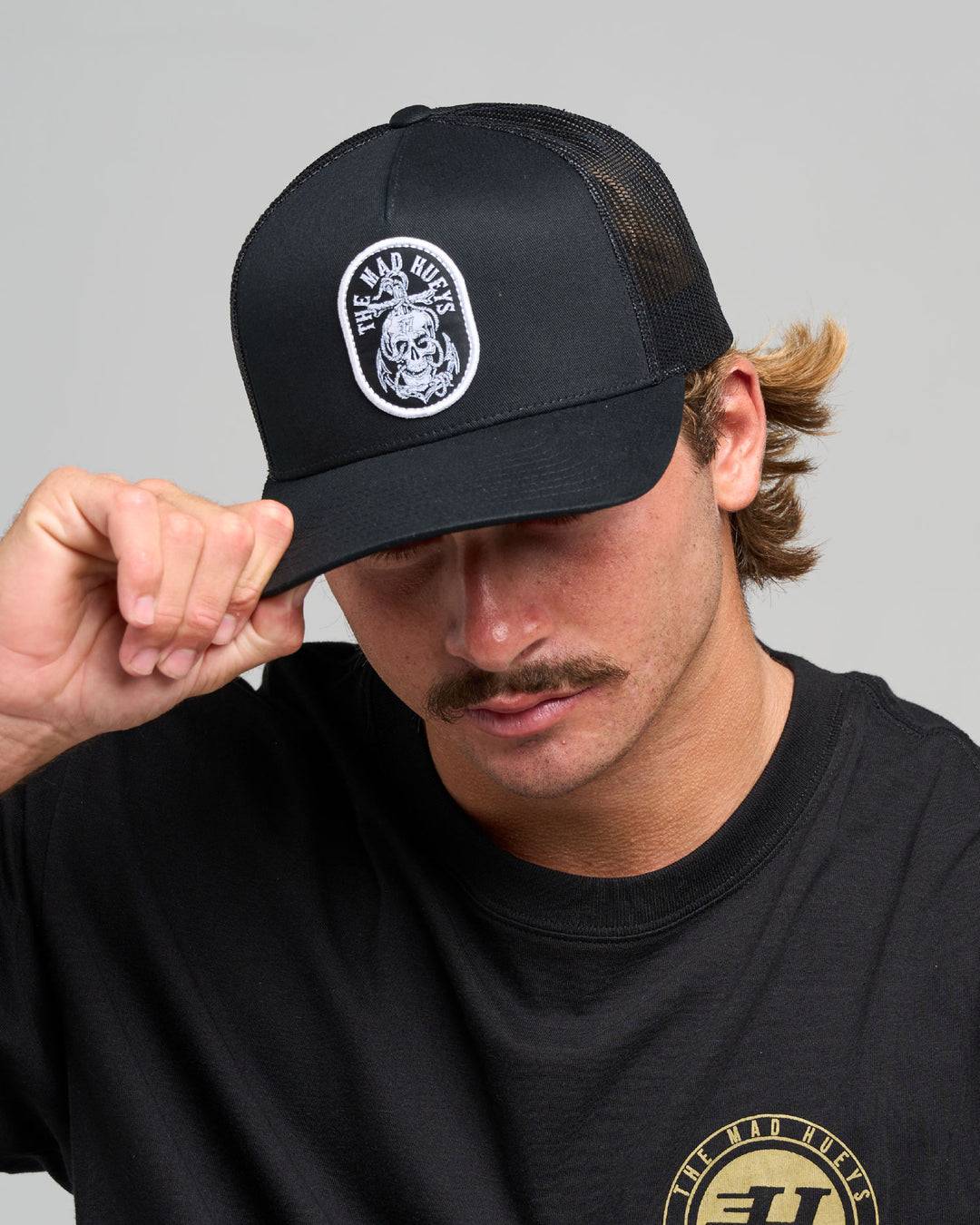 ROPE SKULL ANCHOR | TWILL TRUCKER - BLACK