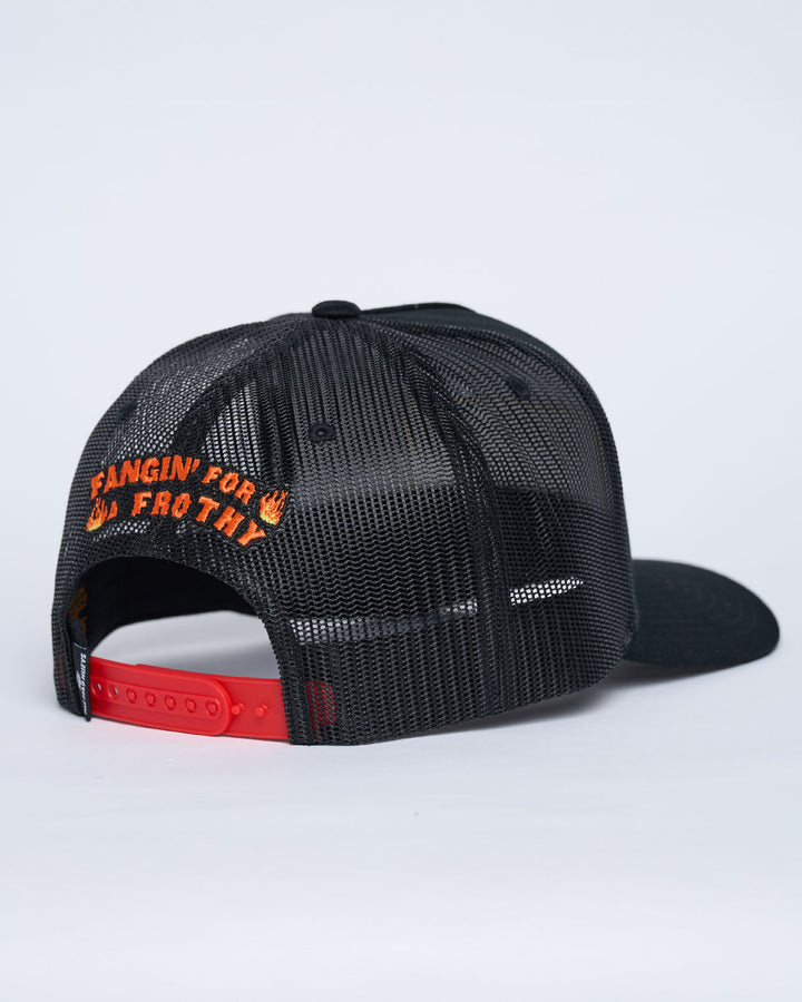 FROTHY FANGING | TWILL TRUCKER - BLACK