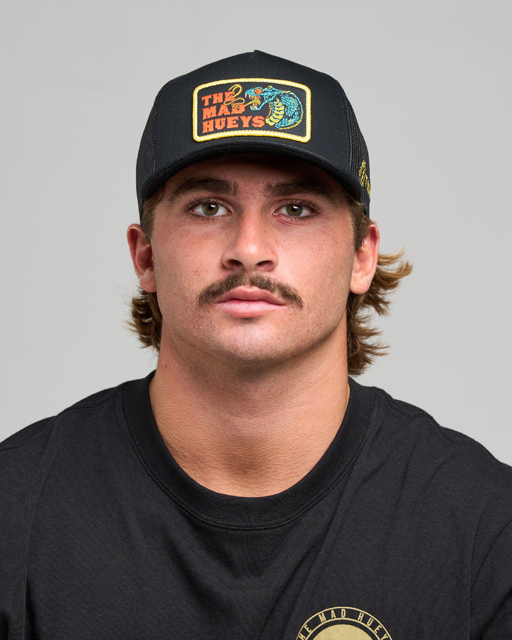 FROTHY FANGING | TWILL TRUCKER - BLACK