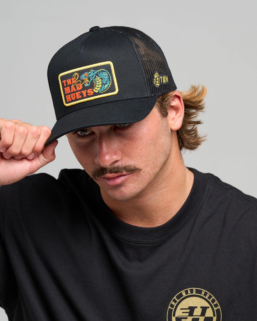 FROTHY FANGING | TWILL TRUCKER - BLACK